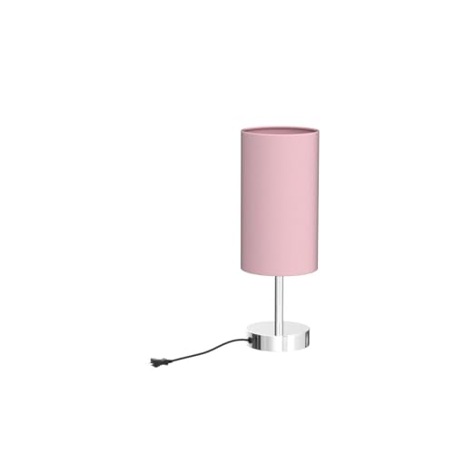 Yarra-Decor Bedside Lamp with USB Port - Touch Control Table Lamp for Bedroom 3 Way Dimmable Nightstand Lamp with Round Pink Fabric Shade for Living Room, Dorm, Home Office (LED Bulb Included) - Image 4