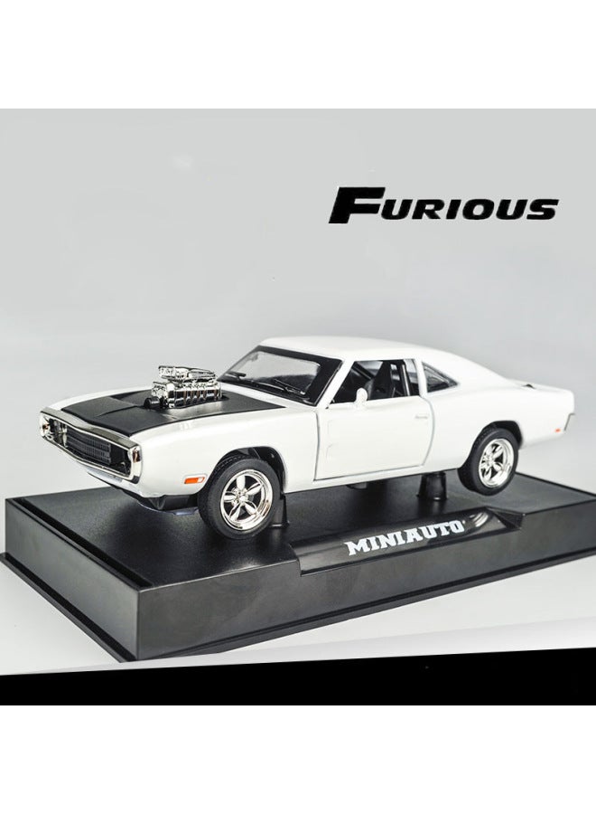 Jianyuan 1:32 Dodge Alloy Car Model Children's Toy Car Simulation Car Model Boy Gift Blind Box-Color:White Boxed - Image 1