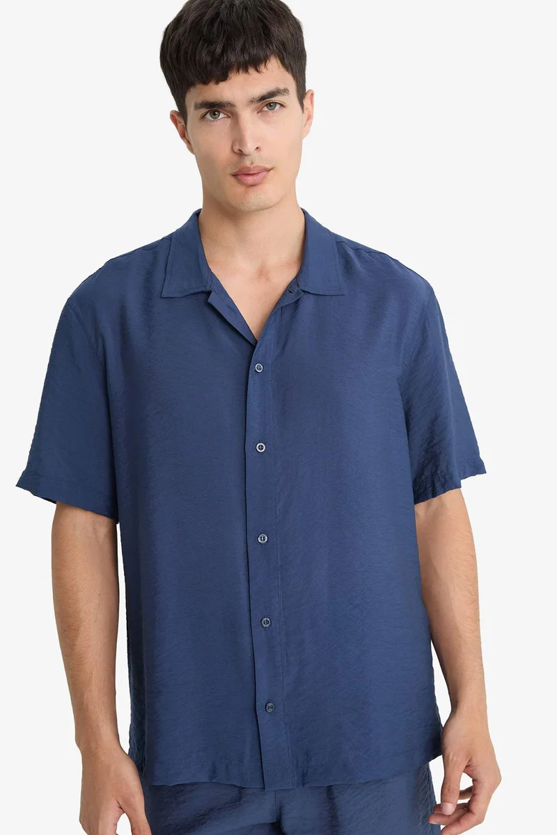 DeFacto Relax Fit Polo Collar aerobics Short Sleeve Shirt