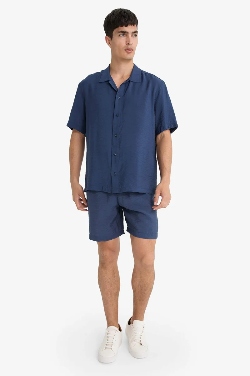 DeFacto Relax Fit Polo Collar aerobics Short Sleeve Shirt