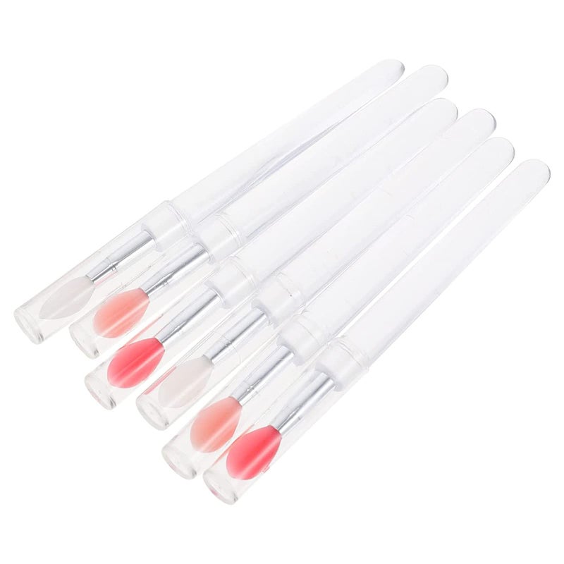 TEONEI Silicone Lip Brushes with CoversLipstick Lip Gloss Applicator BrushesMakeup Beauty Brushes6Pcs