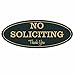 All Quality All Quality Oval No Soliciting Sign (Black / Gold) Small  - Image 2