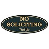All Quality All Quality Oval No Soliciting Sign (Black / Gold) Small  - Image 1
