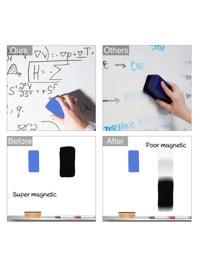 OWLKELA Magnetic Dry Erase Erasers, Assorted, White Board Erasers, 4 Pack, Dry Erase Board Erasers, Magnetic Whiteboard Eraser - Image 3