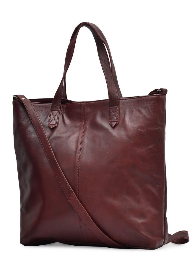ASM TOTE BAG :WINE SOFTY SINGLE POCKET LEATHER BAG - Image 3