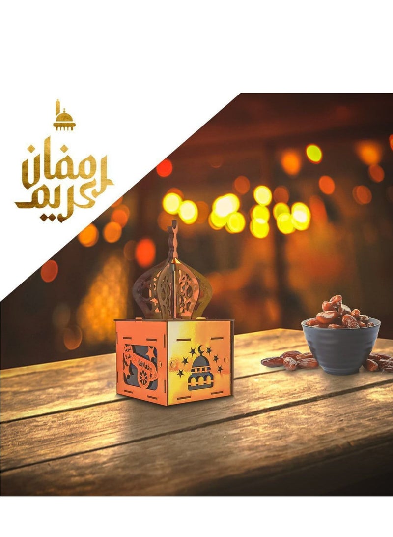 تمرية للتمر  مصنوعه من الخشب لون ذهبي  - Image 3