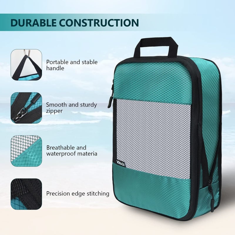 XBLGX Compression Packing Cubes for Suitcases,5 Set Travel Essentials, Lightweight Luggage Organizer Bags, Travel Cubes for Carry on(Green) - Image 2