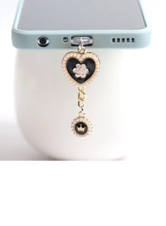 Anti-dust plastic plug for smart phones, high quality material - USB iPhone with gold metal accessory