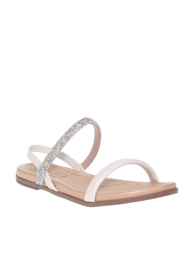 بيرا ريو Beira Rio Ladies Low Heel Sandals White | Made In Brazil