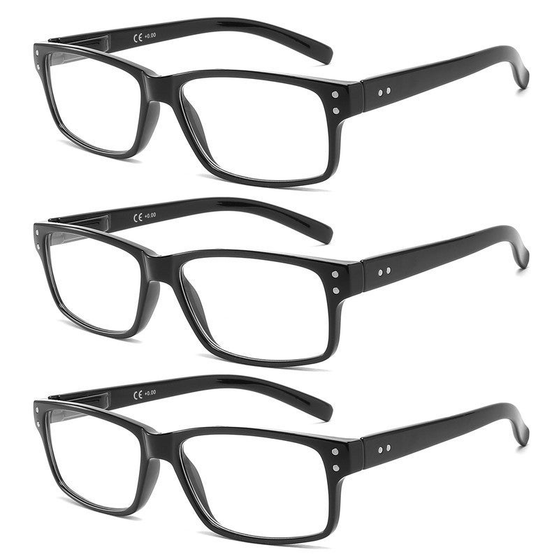LANLANG 3-Pack Reading Glasses for Men women, Blue Light Blocking Readers, Spring Hinge, Black, +2.75 diopters - Image 1