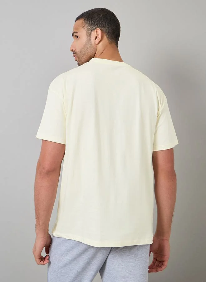Styli Embossed Detail Compact Jersey Oversized T-Shirt