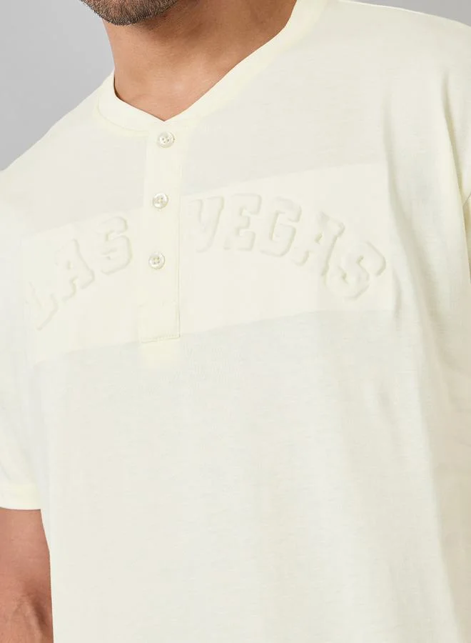 Styli Embossed Detail Compact Jersey Oversized T-Shirt