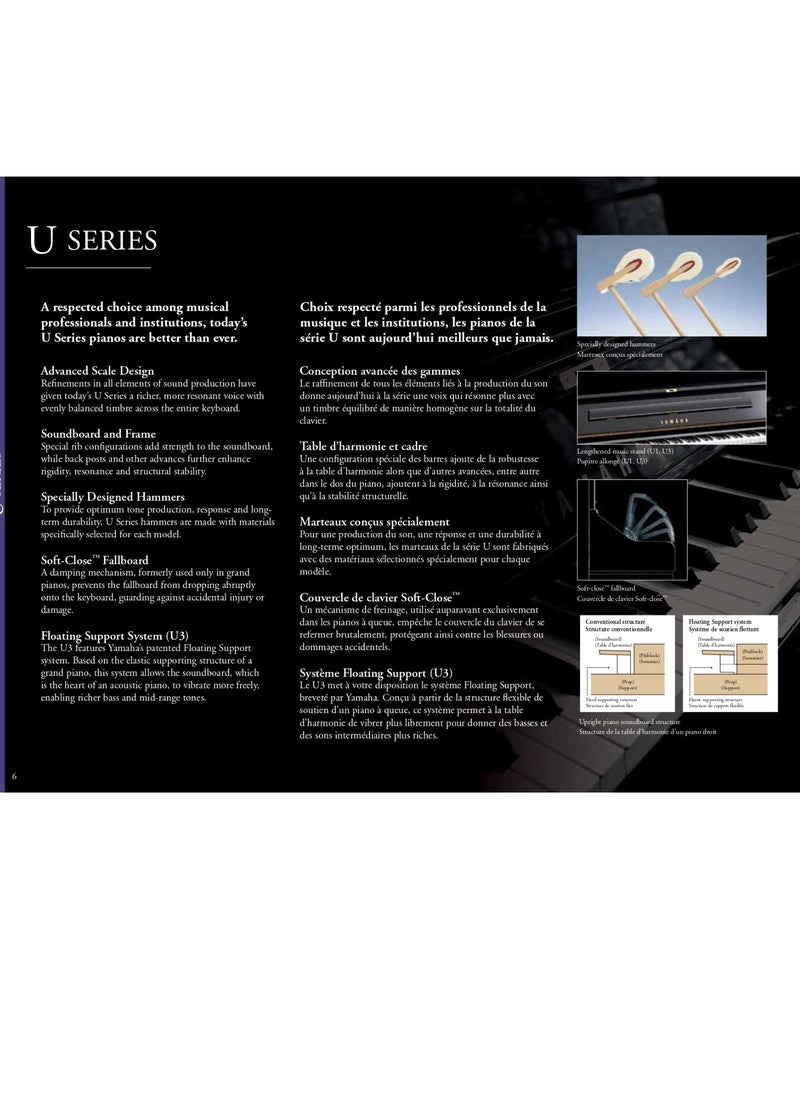 YAMAHA Yamaha Upright Piano U3 PE - Polished Ebony(Renewd)  - Image 3