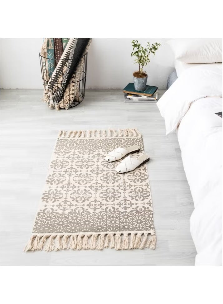 NiceArt Hand Woven Rectangle Shaped Soft Rug Vintage Bedside Carpet Washable Floor Rug with Non-slip Back for Kitchen Bathroom Dining Room - Image 5