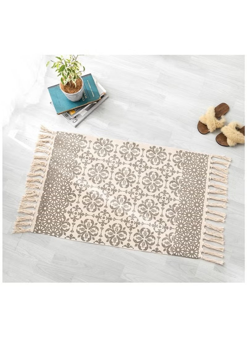 NiceArt Hand Woven Rectangle Shaped Soft Rug Vintage Bedside Carpet Washable Floor Rug with Non-slip Back for Kitchen Bathroom Dining Room - Image 4