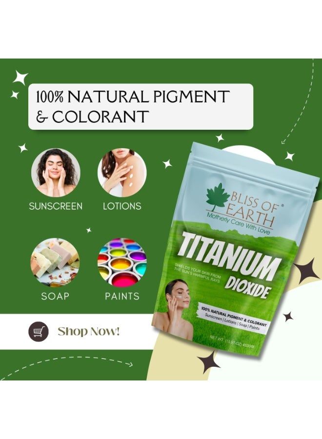 BLISS OF EARTH Titanium Dioxide For Soap Shampoo & Cosmetics Making, Natural Occurring Mineral For Making Sunscreen & Lotion, 453gm - Image 3
