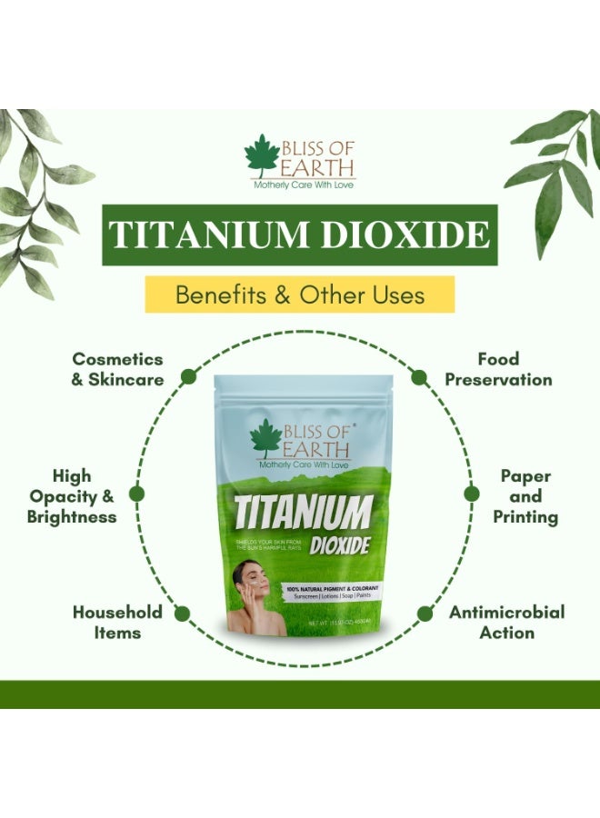 BLISS OF EARTH Titanium Dioxide For Soap Shampoo & Cosmetics Making, Natural Occurring Mineral For Making Sunscreen & Lotion, 453gm - Image 5