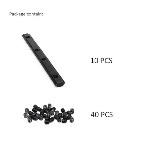 BLCCLOY 10Pcs 2020 Aluminum Extrusion T Slot Corner Bracket Extruded Hardware Straight Line Connector with Screw for 20 Series Black 2020 80 20 2040 T V Slot Aluminum Profile Length Fasteners - Image 3