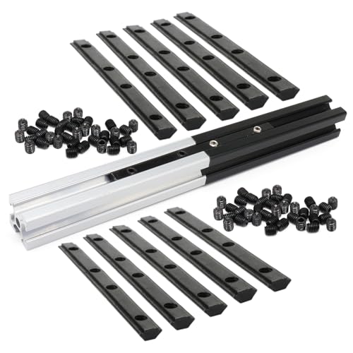 BLCCLOY 10Pcs 2020 Aluminum Extrusion T Slot Corner Bracket Extruded Hardware Straight Line Connector with Screw for 20 Series Black 2020 80 20 2040 T V Slot Aluminum Profile Length Fasteners - Image 1