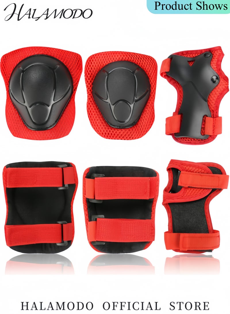 HALAMODO Kids Adjustable Bike Helmet with Knee Pads Elbow Pads Wrist Guards Multi-Sport Cycling Riding Scooter Skating Helmet Skateboard Helmet for Ages 2-3-5-8-14 Kids Toddler Girls Boys  - Image 4