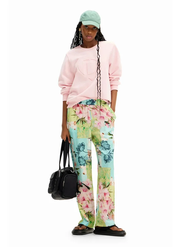 DESIGUAL Tailored Floral Lace Trousers