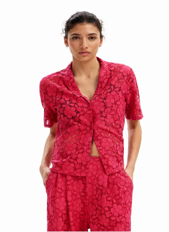 DESIGUAL Tailored Floral Lace Trousers