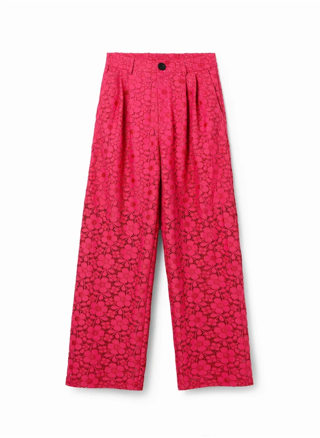 DESIGUAL Tailored Floral Lace Trousers