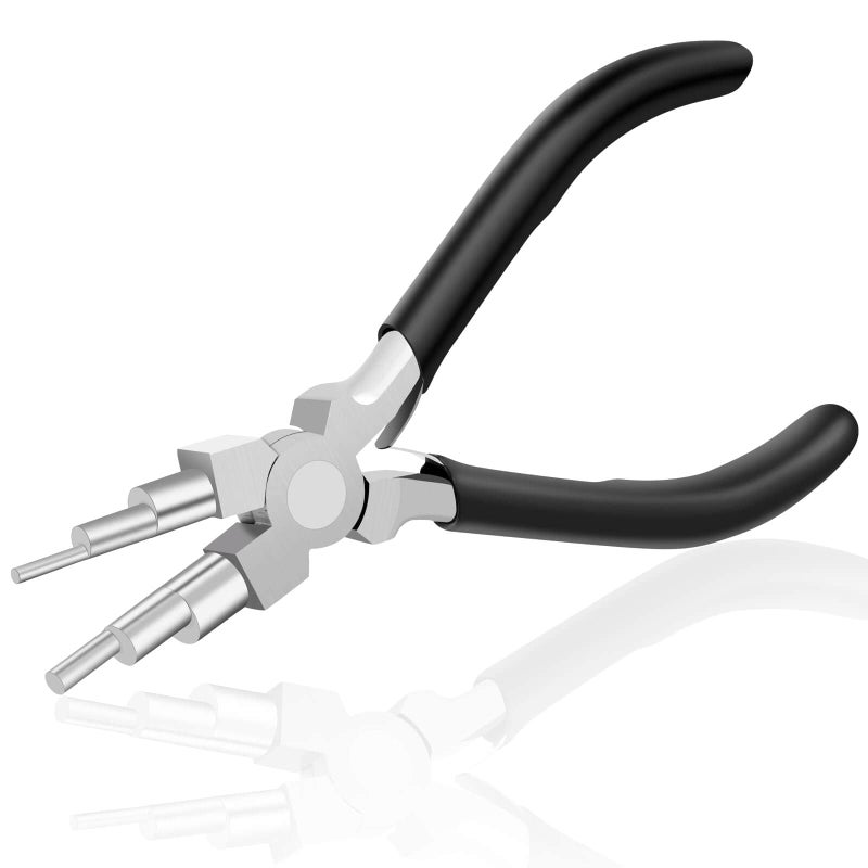 Bukela Bail Making Pliers, 6 in 1 Round Nose Pliers for Making Jump Rings, Wire Wrapping, Jewelry Making, Loop Making, Forming Bends - Image 1