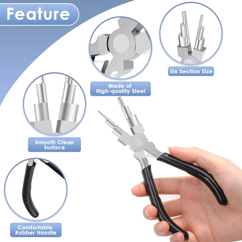 Bukela Bail Making Pliers, 6 in 1 Round Nose Pliers for Making Jump Rings, Wire Wrapping, Jewelry Making, Loop Making, Forming Bends - Image 3