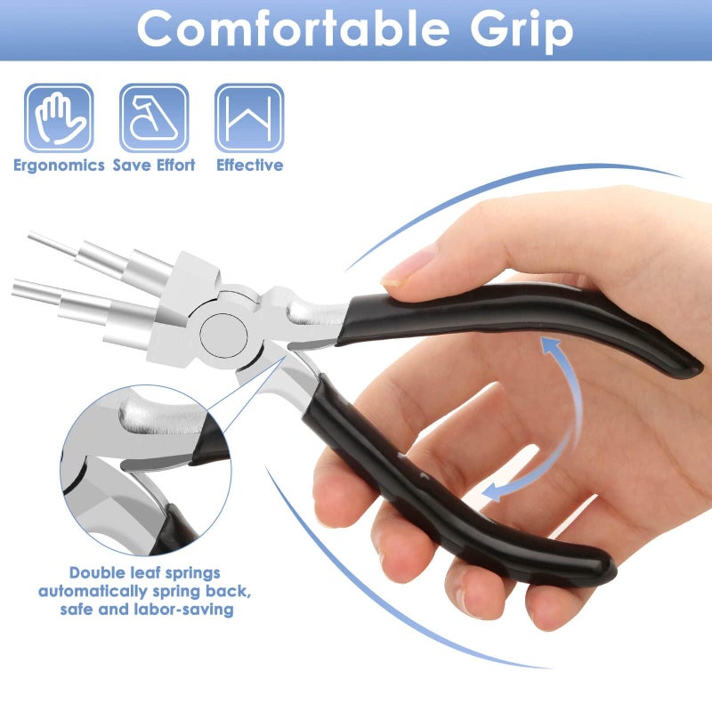 Bukela Bail Making Pliers, 6 in 1 Round Nose Pliers for Making Jump Rings, Wire Wrapping, Jewelry Making, Loop Making, Forming Bends - Image 4