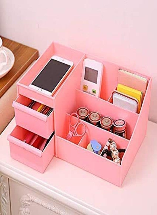 elexiq Desktop Makeup Organizer Jewelry and Cosmetic Storage Box 2 Drawer 7 Compartment Jewellery Storage Case Display Bathroom Accessories & Organizer (Multicolor) - Image 5