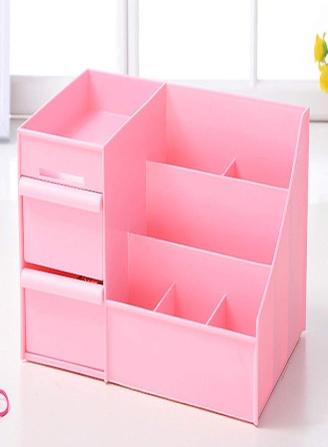 elexiq Desktop Makeup Organizer Jewelry and Cosmetic Storage Box 2 Drawer 7 Compartment Jewellery Storage Case Display Bathroom Accessories & Organizer (Multicolor) - Image 1