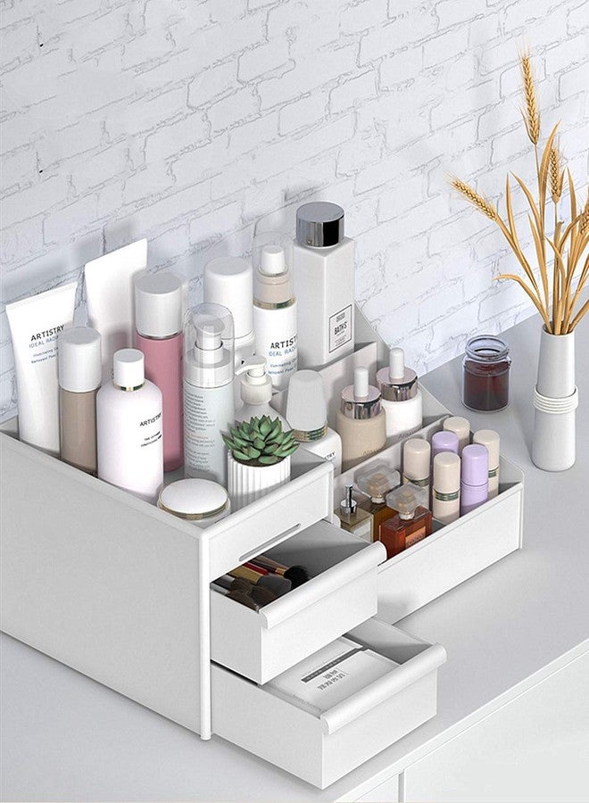 elexiq Desktop Makeup Organizer Jewelry and Cosmetic Storage Box 2 Drawer 7 Compartment Jewellery Storage Case Display Bathroom Accessories & Organizer (Multicolor) - Image 4