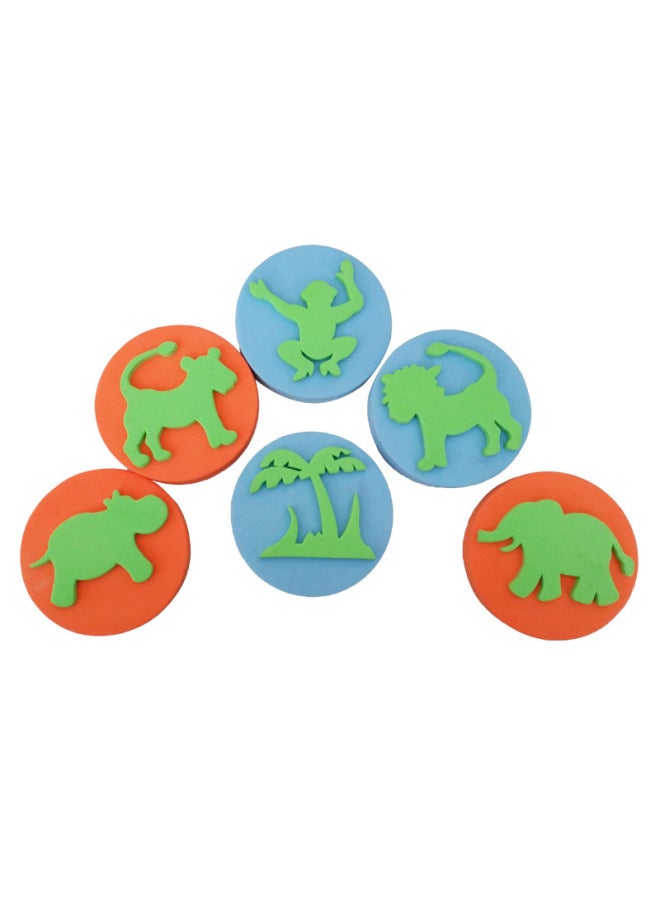 Kindergarten Meilao Toy Children Handmade Material Rubbing Seal EVA Palm Seal-Jungle-Specifications:Smiley Seal - Image 3