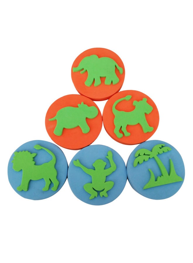 Kindergarten Meilao Toy Children Handmade Material Rubbing Seal EVA Palm Seal-Jungle-Specifications:Smiley Seal - Image 4