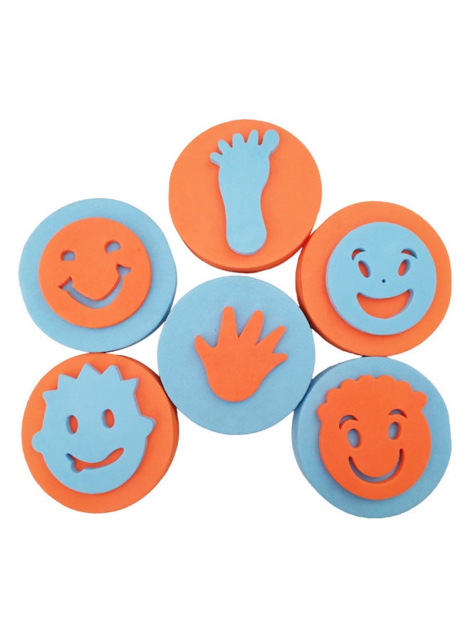 Kindergarten Meilao Toy Children Handmade Material Rubbing Seal EVA Palm Seal-Jungle-Specifications:Smiley Seal - Image 1