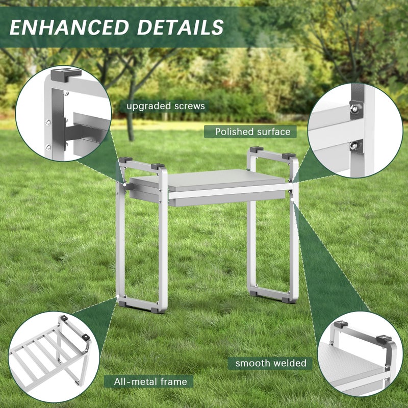 FLINTER Wider Garden Kneeler and Seat, Heavy Duty Thick Gardening Bench for Kneeling and Seat - Garden Kneelers for Seniors, Gardening Stools for Women, Grandparents, Gardeners, Gray - Image 4