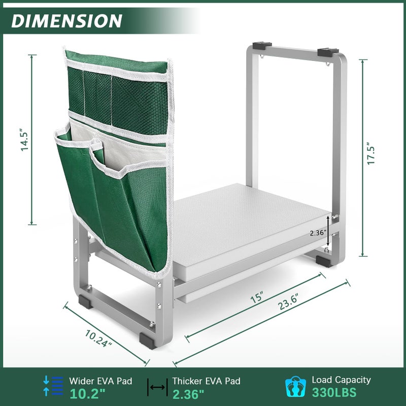 FLINTER Wider Garden Kneeler and Seat, Heavy Duty Thick Gardening Bench for Kneeling and Seat - Garden Kneelers for Seniors, Gardening Stools for Women, Grandparents, Gardeners, Gray - Image 5