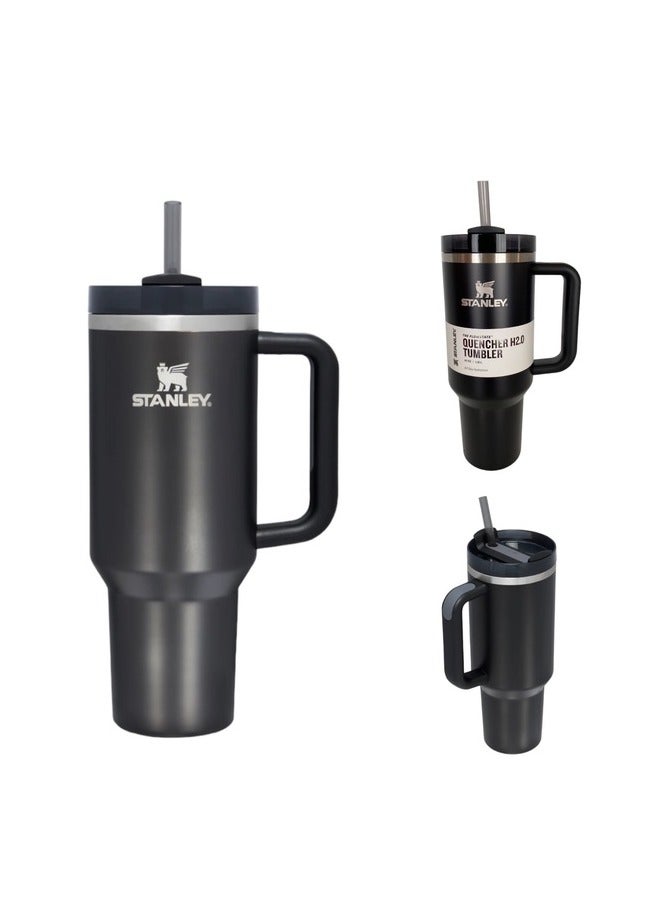 Stanley Quencher H2.0 FlowState Vacuum Insulated Tumbler – 40oz Black Stainless Steel Travel Mug with Leakproof Lid and Reusable Straw, Double-Walled Thermos Bottle Keeps Drinks Cold for 24 Hours or Hot for 7 Hours, Durable, BPA-Free, Portable Cup for Work, Gym, and Outdoor Hydration  - Image 4