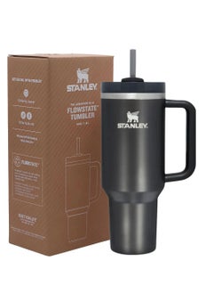 Stanley Quencher H2.0 FlowState Vacuum Insulated Tumbler – 40oz Black Stainless Steel Travel Mug with Leakproof Lid and Reusable Straw, Double-Walled Thermos Bottle Keeps Drinks Cold for 24 Hours or Hot for 7 Hours, Durable, BPA-Free, Portable Cup for Work, Gym, and Outdoor Hydration  - Image 3