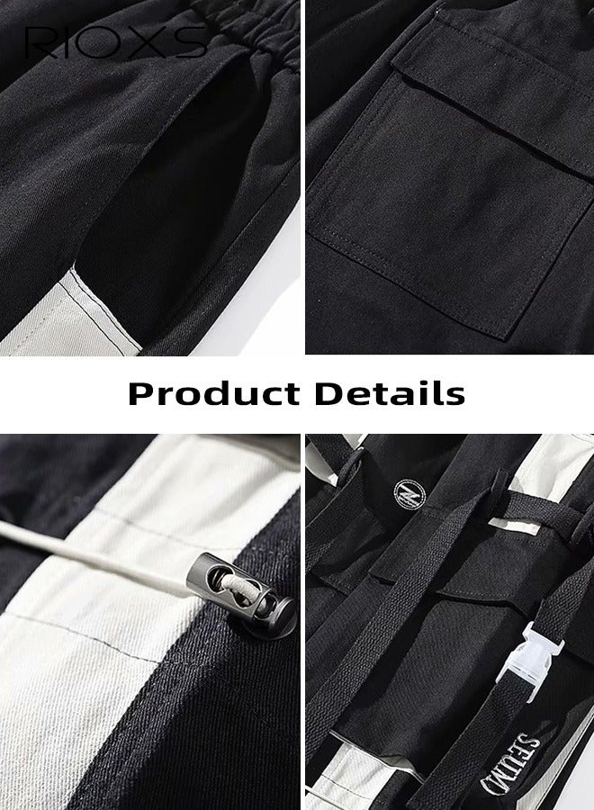 RIOXS Fashionable Cargo Trouser for Men with Multi-Pocket, Casual Drawstring Pants with Elasticated Waist and Narrow Leg Opening, Men's Outdoor Trousers, Suitable for All Seasons  - Image 4