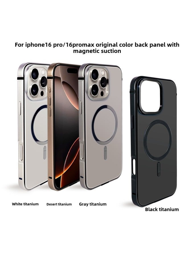For Apple 16pro Metal Primary Color Phone Case Magsafe Magnetic Shell Iphone16promax Creative Case-Color:Desert Titanium (with Magnetic Suction)-Applicable Models:iPhone 16pro  - Image 4