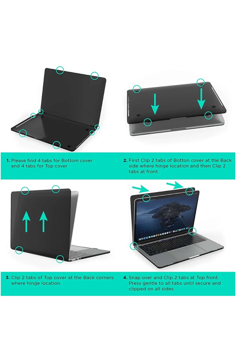 3 in 1 Hard Rubberized Hard Case for MacBook Pro 13 inch 2020 2019 2018 2017 2016 Release A2338 M1 A2289 A2251 A2159 A1989 A1706 A1708, Plastic Hard Shell Cover & Keyboard Cover Skin - Image 3