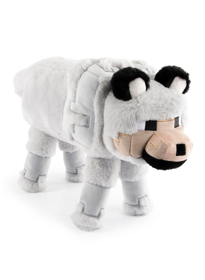 Jay Franco Minecraft Plush Pillow Buddy - Soft Plushie Stuffed Pillow, 19 Inches, Gray - Wolf - Image 1