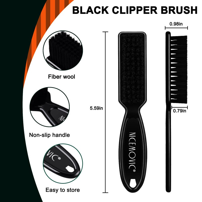NICEMOVIC Barber Clipper Brushes, 10 Pcs Plastic Handle Nylon Bristles Cleaning Brush, Multifunctional Cleaning Supplies for Hair Styling Tools, Kitchen Sink, Shoes (Black) - Image 2