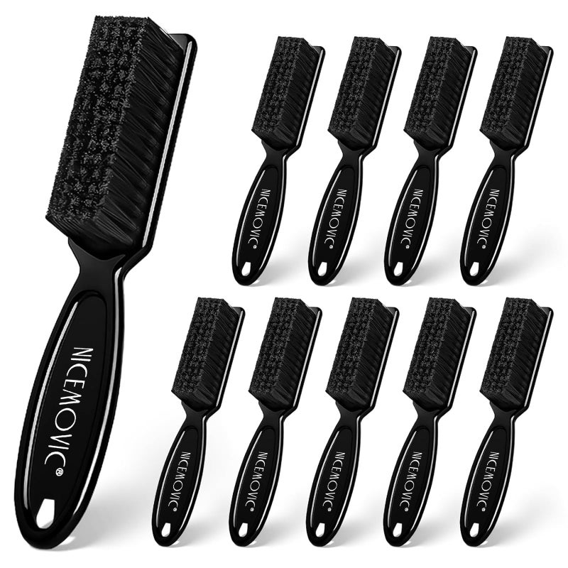 NICEMOVIC Barber Clipper Brushes, 10 Pcs Plastic Handle Nylon Bristles Cleaning Brush, Multifunctional Cleaning Supplies for Hair Styling Tools, Kitchen Sink, Shoes (Black) - Image 1