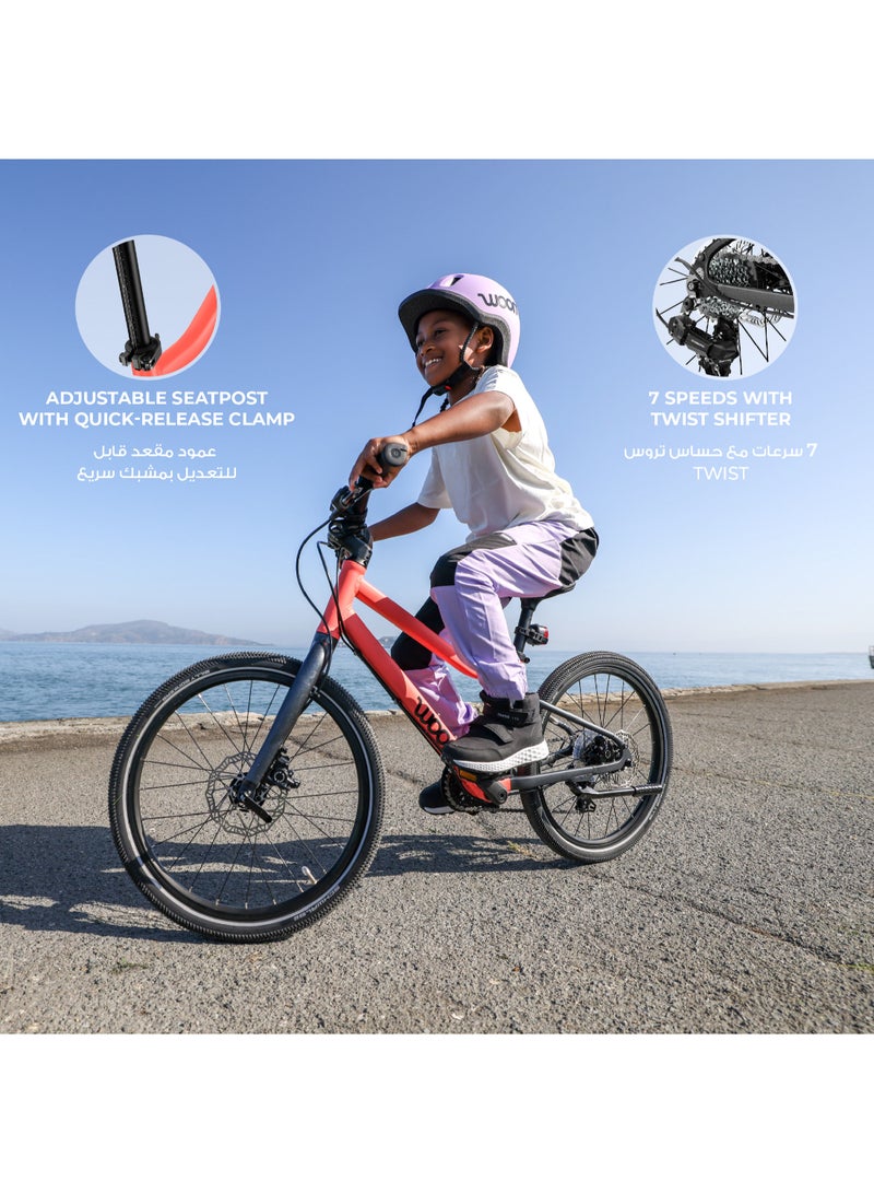 Woom EXPLORE 4 Kids Mountain Bike|20-inch Wheels|Ages 6-8|Lightweight Aluminum Frame|7-Speed Shimano|All-Terrain Tires|Disc Brakes - Image 4