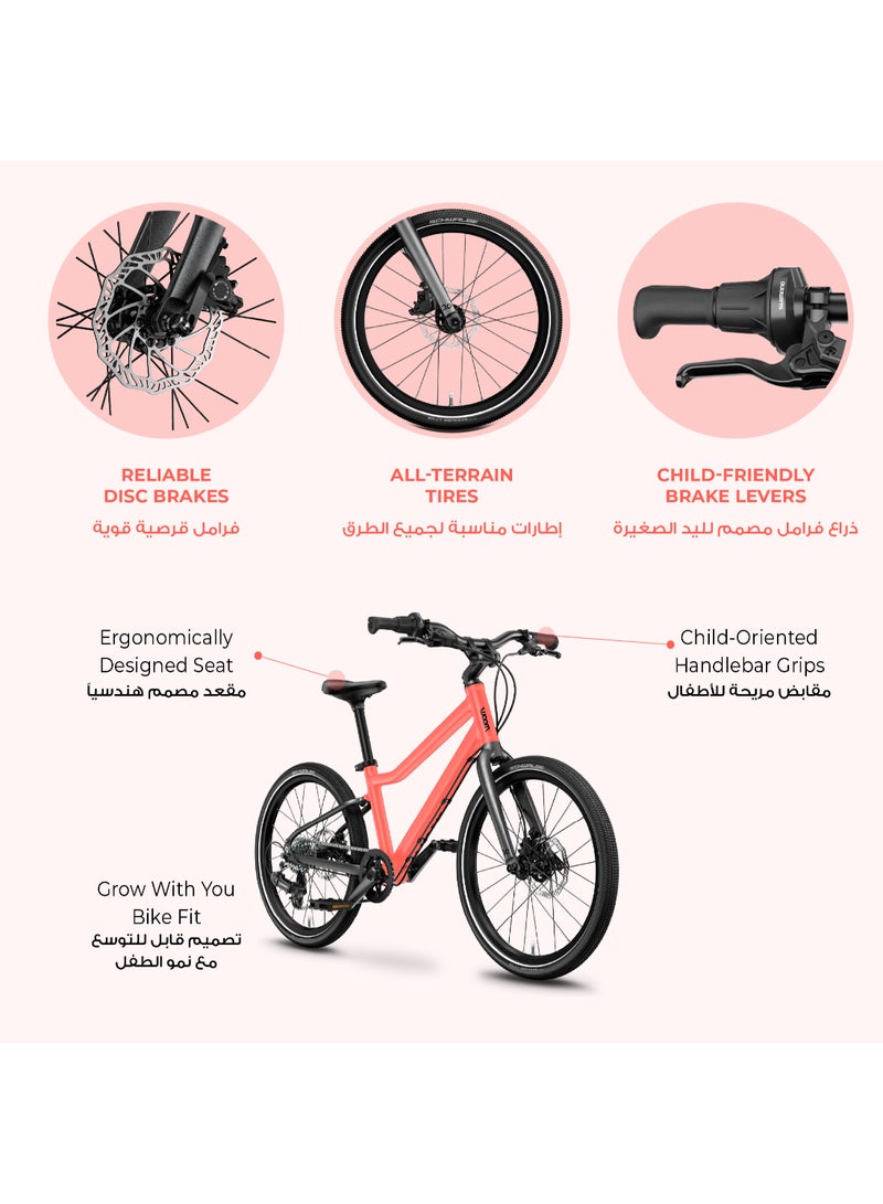 Woom EXPLORE 4 Kids Mountain Bike|20-inch Wheels|Ages 6-8|Lightweight Aluminum Frame|7-Speed Shimano|All-Terrain Tires|Disc Brakes - Image 2