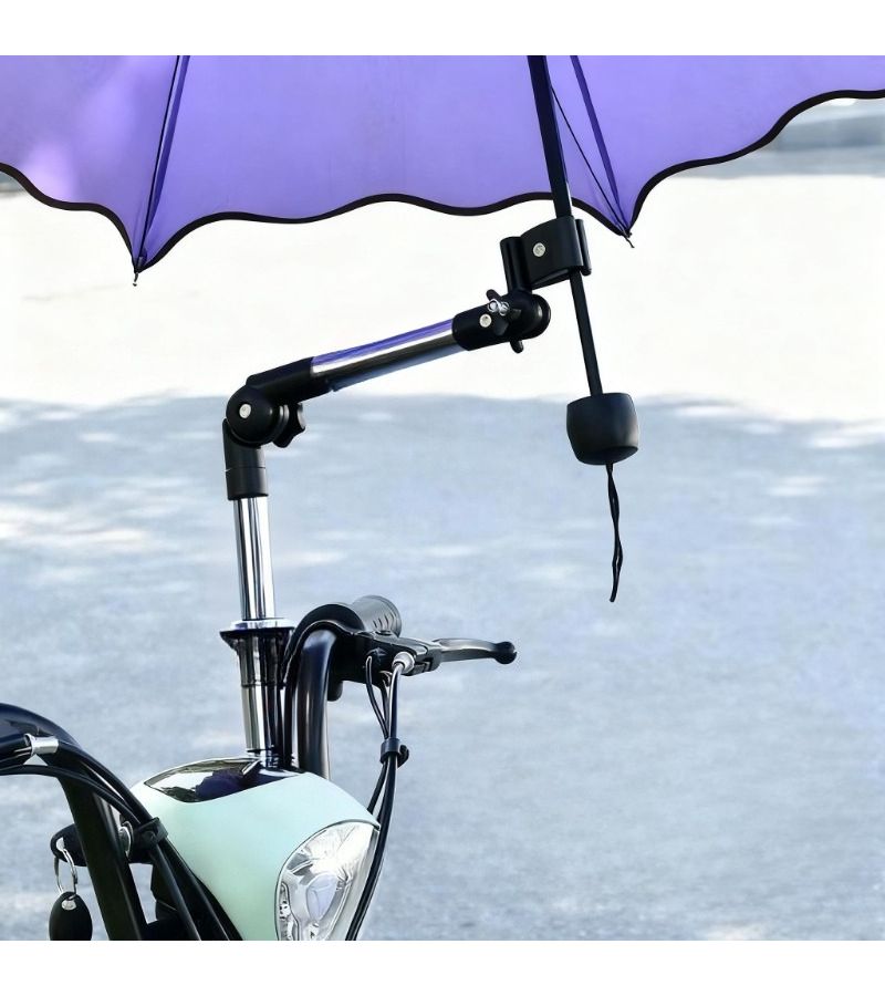 Universal Bracket Umbrella Stand With 360 Degree Adjustable Bracket For Wheelchairs Bicycles And Anglers Foldable Multifunctional Design Sturdy Construction Safety Clamp All Weather Protection - Image 2