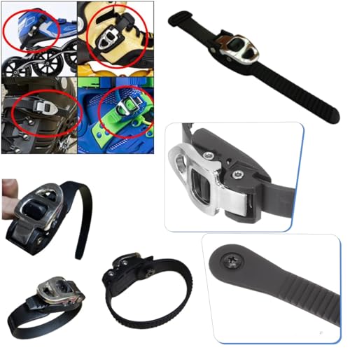 SquEqu 2 Set Roller Skates Strap with Adjustable Buckle Mount Screws Nuts Set Universal Replacement Engergy Straps Latches for Inline Skating Shoes Ice Blades Rollerblades Rollerskates MTB SPD Shoe - Image 3